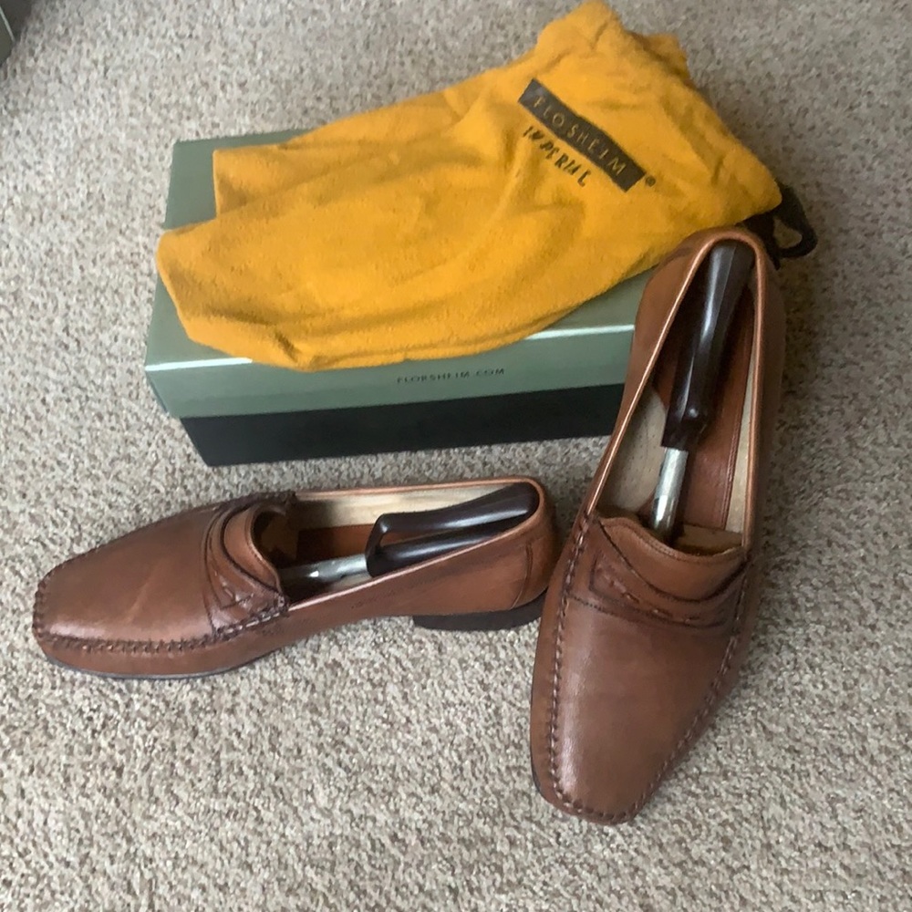 Florsheim Imperial Men’s Leather Loafers Size 12 Great Condition With Box